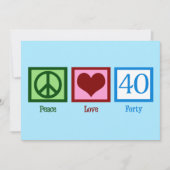 Carte Peace Love 40 mignon 40e anniversaire (Devant)
