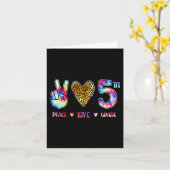 Carte Peace Love 5E Grade Squad Retour À L'École Cadeau (Fleur jaune)