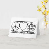 Carte Peace Love and Cinema (Fleur jaune)