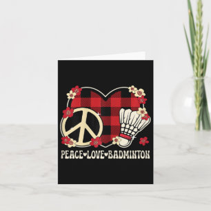 Carte Peace Love Badminton Amoureux tenue femmes filles