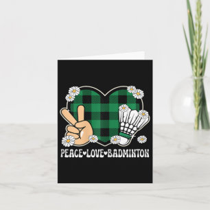 Carte Peace Love Badminton Amoureux tenue femmes filles