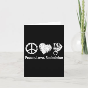 Carte Peace Love Badminton Funny Sports Joueur Entraîneu