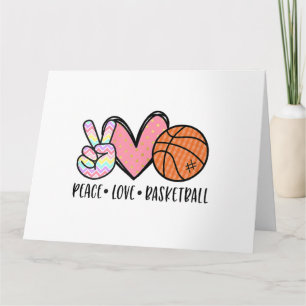 Carte Peace Love Basketball Coeur pour les Ados entre