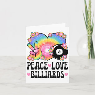 Carte Peace Love Billiards Lover 60s les années 70 Hippi