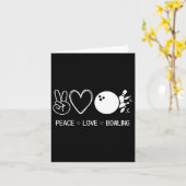 Carte Peace Love Bowling (Fleur jaune)