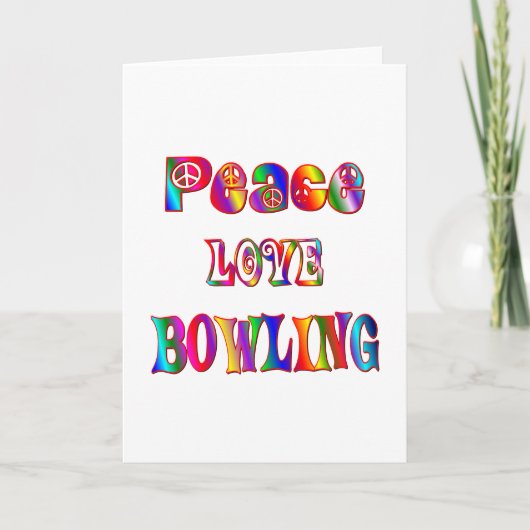 Carte Peace Love Bowling (Devant)