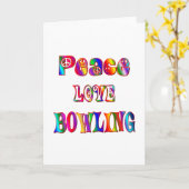 Carte Peace Love Bowling (Fleur jaune)