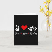 Carte Peace Love Bowling Funny Bowling Bowlers Spare Bow (Fleur jaune)