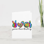 Carte Peace Love Bowling Tie Dye Funny Bowling Lovers  (Devant)
