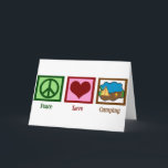 Carte Peace Love Camping<br><div class="desc">Sympa signe de paix,  coeur,  et une tente de camping à côté d'un feu de camp pour quelqu'un qui aime l'extérieur.</div>
