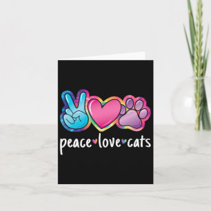 Carte Peace Love Chats Cute Chat Kitten Lover Chat Paw