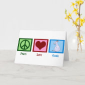 Carte Peace Love Chèvres (Fleur jaune)