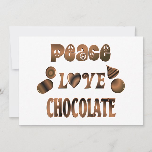 Carte Peace Love Chocolate (Devant)
