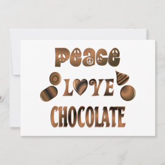 Carte Peace Love Chocolate