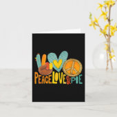 Carte Peace Love Citrouille Pie Turquie Fun Thanksgiving (Fleur jaune)