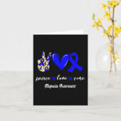 Carte Peace Love Cure Alopecia Blue Ribbon Sensibilisati (Fleur jaune)