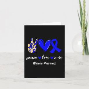 Carte Peace Love Cure Alopecia Blue Ribbon Sensibilisati