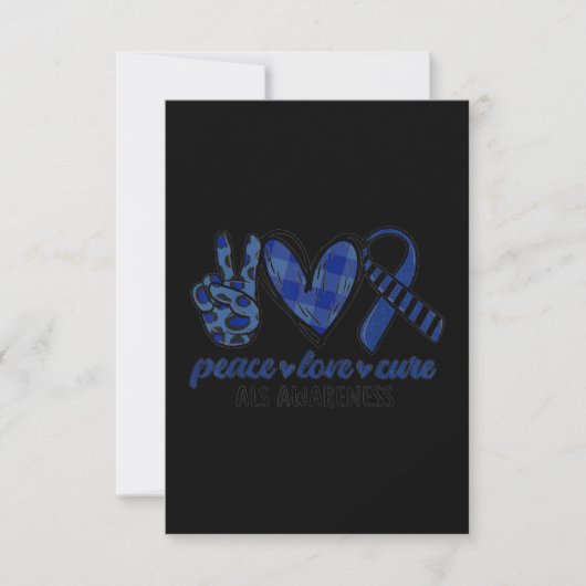 Carte Peace Love Cure ALS Awareness (Devant)