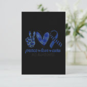 Carte Peace Love Cure ALS Awareness (Debout devant)