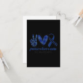 Carte Peace Love Cure ALS Awareness (Devant/Arrière en situation)