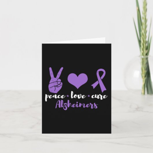 Carte Peace Love Cure Alzheimers Awareness Family Warrio (Devant)