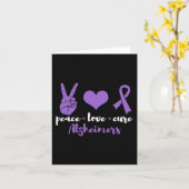 Carte Peace Love Cure Alzheimers Awareness Family Warrio (Fleur jaune)