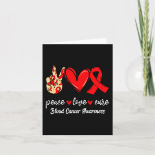 Carte Peace Love Cure Blood Cancer Red Ribbon Sensibilis