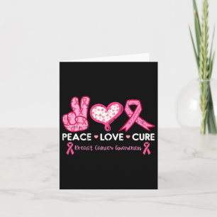 Carte Peace Love Cure Cancer du sein Lutte Surv