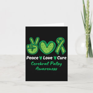 Carte Peace Love Cure Cérébral Sensibilisation Pesée Ver
