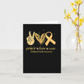 Carte Peace Love Cure Chilhood Cancer Awareness Gold Ri (Fleur jaune)