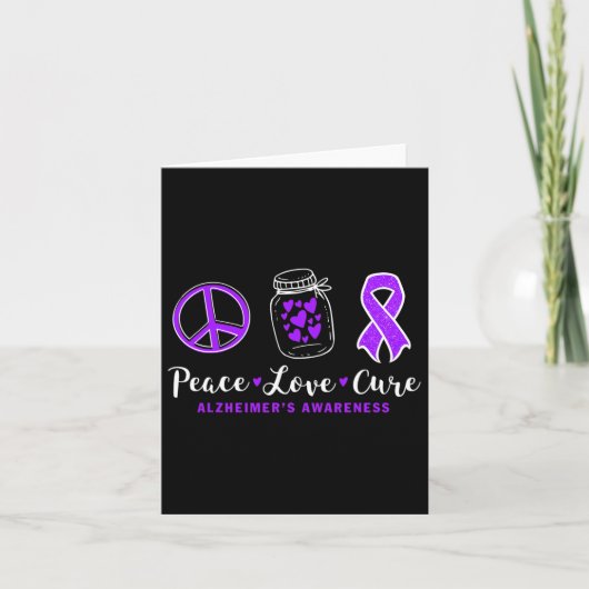 Carte Peace Love Cure For Heimerheimer S Warrior Tee Hei (Devant)