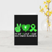 Carte Peace Love Cure Liver Cancer Sensibilisation Green (Fleur jaune)