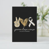 Carte Peace Love Cure Lung Cancer Sensibilisation (Debout devant)
