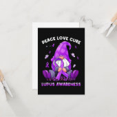 Carte Peace Love Cure Lupus Sensibilisation (Devant/Arrière en situation)