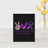 Carte Peace love Cure Overdose Awareness Ruban (Fleur jaune)