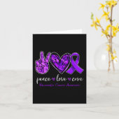 Carte Peace love cure Pancreatic Cancer Awareness mois (Fleur jaune)