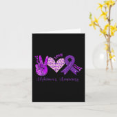 Carte Peace Love Cure Purple Ribbon Alzheimer Lauréats d (Fleur jaune)