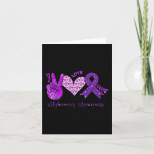 Carte Peace Love Cure Purple Ribbon Alzheimer Lauréats d