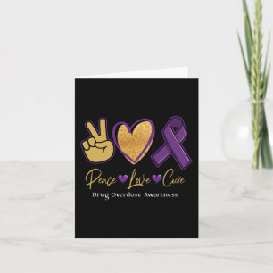 Carte Peace Love Cure Purple Toxicomanie Sensibilisation