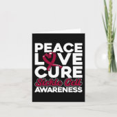 Carte Peace Love Cure Sickle Cell Awareness 1 (Devant)