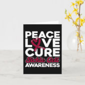 Carte Peace Love Cure Sickle Cell Awareness 1 (Fleur jaune)