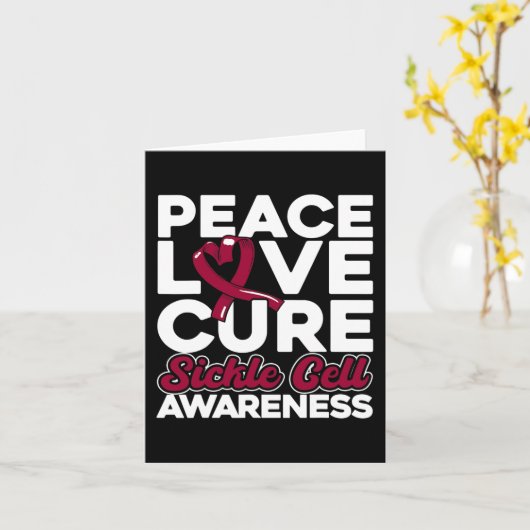Carte Peace Love Cure Sickle Cell Awareness 1 (Fleur jaune)