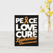 Carte Peace Love Cure Support Leukemia Sensibilisation R (Fleur jaune)