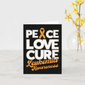 Carte Peace Love Cure Support Leukemia Sensibilisation R (Fleur jaune)