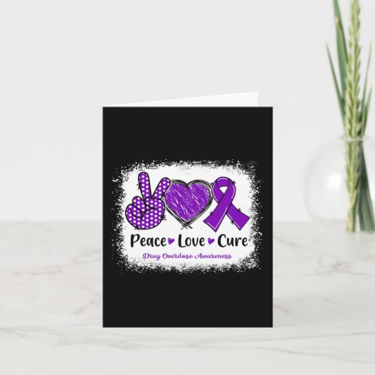 Carte Peace Love Cure Toxicomanie Sensibilisation Rib po (Devant)