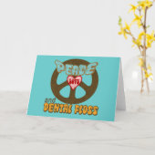 Carte Peace Love et Dental Floss (Fleur jaune)