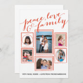 Carte Peace, Love & Family Red (Devant / Derrière)