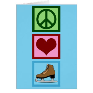 Carte Peace Love Figure Patinage