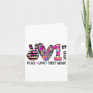 Carte Peace Love First Grade Teacher Girls Team 1st Grad