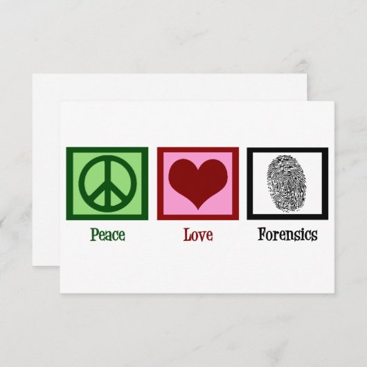 Carte Peace Love Forensics Department Forensic Lab Card (Devant / Derrière)